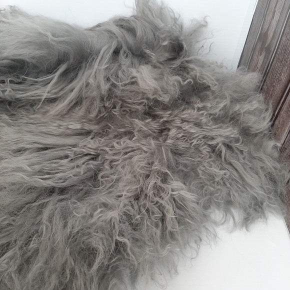 Williams Sonoma Genuine Mongolian 20" Pillow Cover Gray - Picture 4 of 11